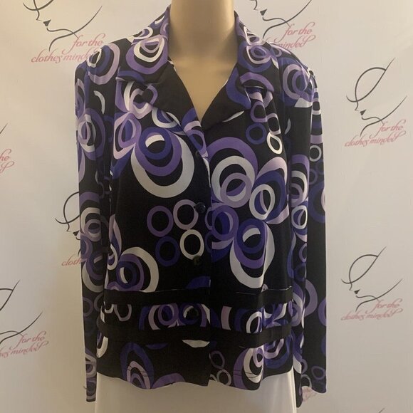 Kim Rogers. Size XL P. Jersey Jacket or Blouse. Open Back. B89. - Picture 1 of 10